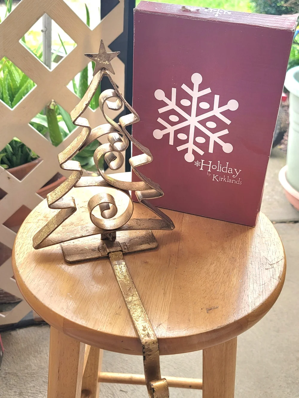 Vintage Holiday By Kirkland's Metal Wire Christmas Tree Mantel  Stocking Holder